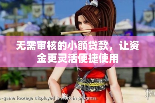 无需审核的小额贷款，让资金更灵活便捷使用
