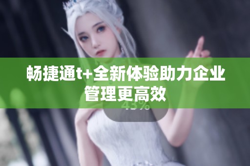 畅捷通t+全新体验助力企业管理更高效