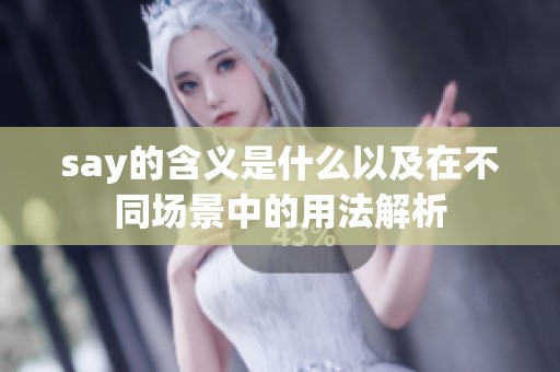 say的含义是什么以及在不同场景中的用法解析