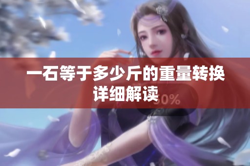 一石等于多少斤的重量转换详细解读