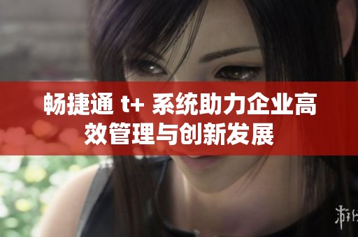 畅捷通 t+ 系统助力企业高效管理与创新发展