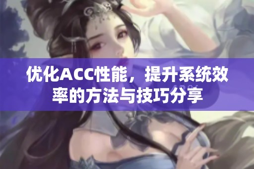 优化ACC性能，提升系统效率的方法与技巧分享