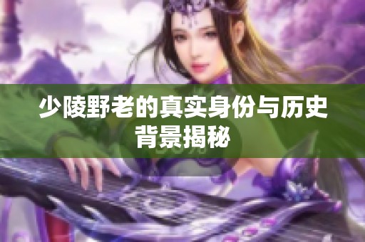 少陵野老的真实身份与历史背景揭秘