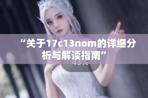 “关于17c13nom的详细分析与解读指南”