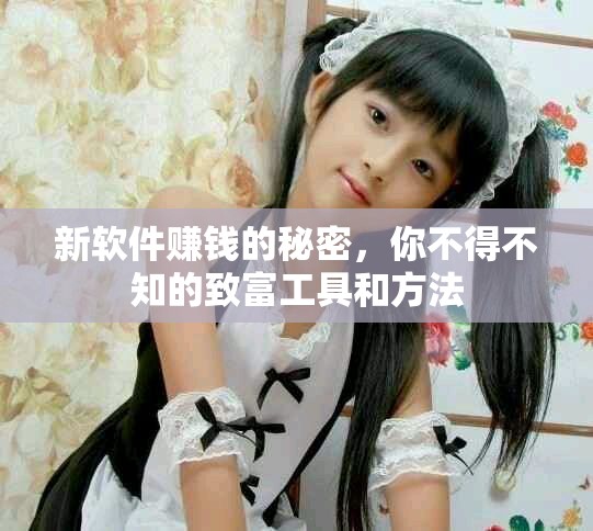 新软件赚钱的秘密，你不得不知的致富工具和方法