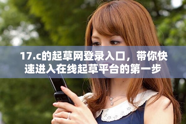 17.c的起草网登录入口，带你快速进入在线起草平台的第一步